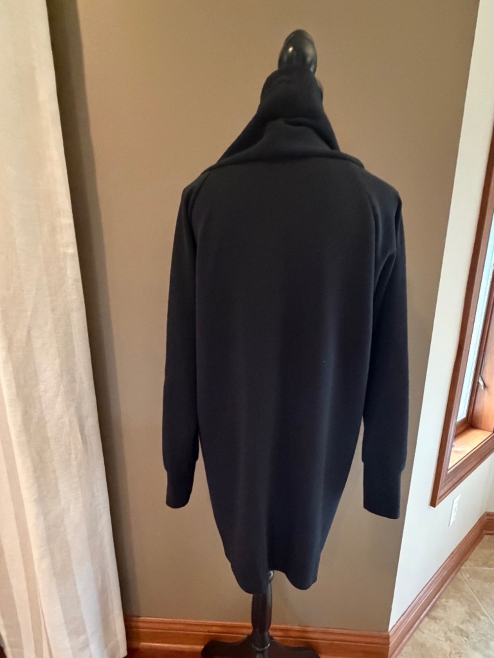 Express Women's Black Hoodie Sweatshirt Dress Minimalist Neutral, Size Large - Picture 3 of 8